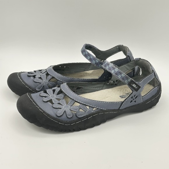JBU Shoes - JBU Memory Foam 10M Wildflower Mary Jane Blue Outdoor Casual Comfort Shoe